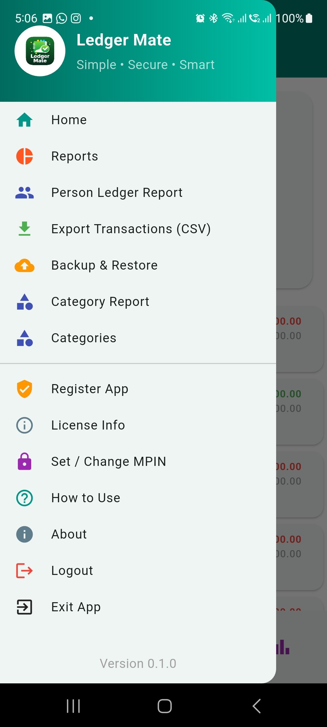 Ledger Mate Help Preview