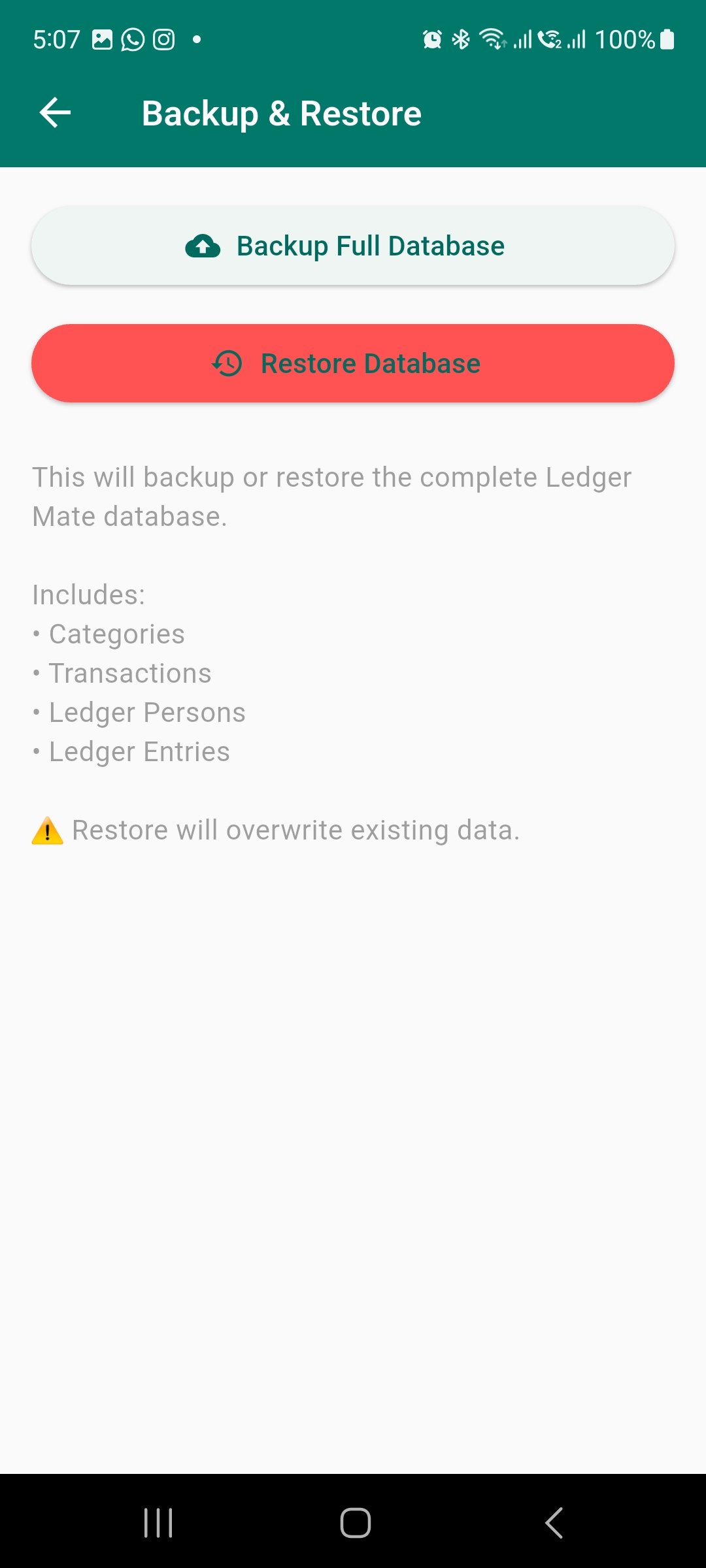 Ledger Mate Help Preview