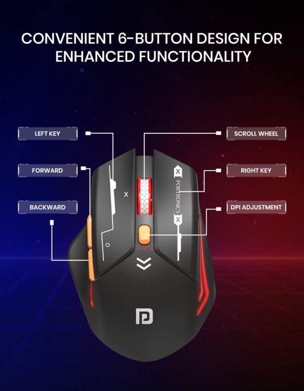 Vader Max Dual Mode Rechargeable Mouse For Gaming - Image 5