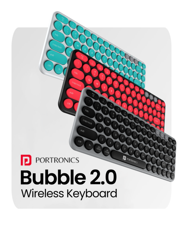Portronics Bubble 2.0 Dual Connectivity Wireless keyboard - Image 2